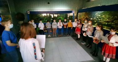 Activitate cultural-artistică dedicată Unirii, la Acvariu, realizată de elevi ai Școlii „Viceamiral Ioan Murgescu”